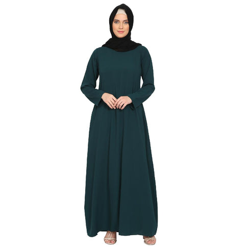 A-line inner abaya- Bottle Green