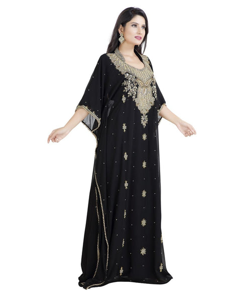 Black Georgette Embroidered Zari Work Designer Kaftan for Women