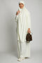 Modest Off-White Two-Piece Jilbab Abaya Set | Plain Crepe Fabric Daily Wear