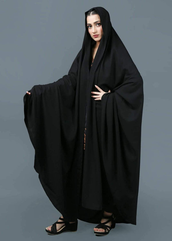 Premium Irani or Iraqi Chadar or Abaya Nida Plain Black Open