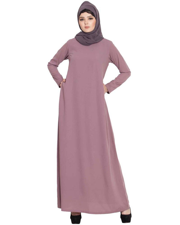 Arfeenz Nida Abaya Plain Full Sleeve Pink