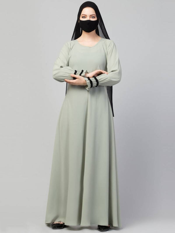 ELEGANT UMBRELLA FLARE DESIGN ABAYA WITH HIJAB