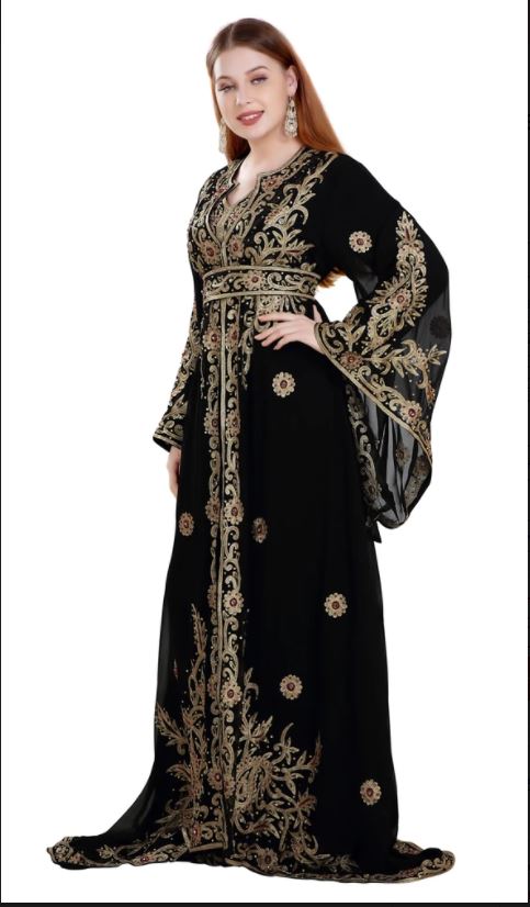 SALE !! Dubai Moroccan Islamic Kaftan Beach Fancy Modern Floor Length Bell Sleeve For Women Dress