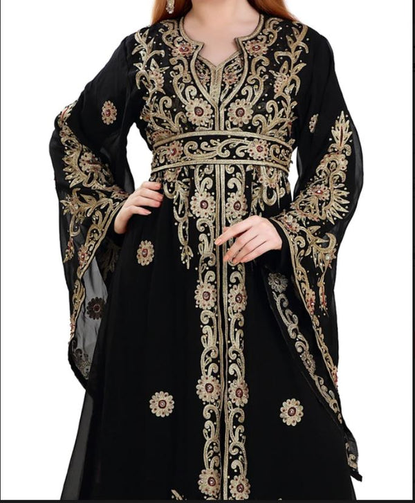 SALE !! Dubai Moroccan Islamic Kaftan Beach Fancy Modern Floor Length Bell Sleeve For Women Dress