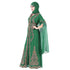 Dark Green color luxurious Long Sleeves Handmade Moroccan Kaftan Embroidered zari work hijab