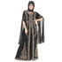 Black color luxurious Long Sleeves Handmade Moroccan Kaftan Embroidered zari work hijab