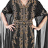 Black color luxurious Long Sleeves Handmade Moroccan Kaftan Embroidered zari work hijab