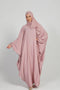 modest city classic baggy abaya with elastic sleeves baby pink