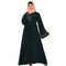 Fashionable Umbrella abaya with embroidery work - Bottle green