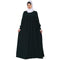Casual cuff sleeves pleated abaya- Bottle green
