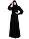 Umbrella abaya in shiny nida fabric- Black