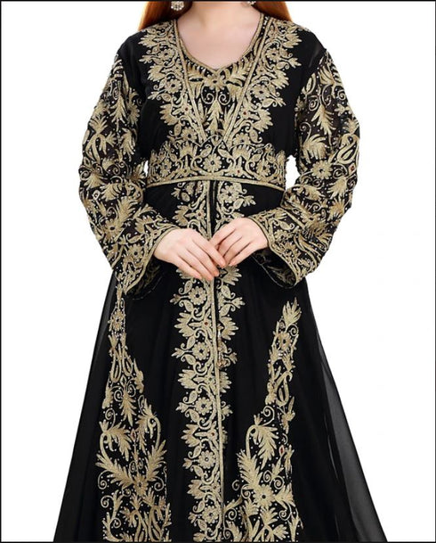 Exclusive Maxi Abaya Moroccan Islamic Kaftan Beach Fancy Modern Floor Length Bell Sleeve For Women Dress