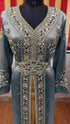Black inner light gold color luxurious Full Sleeves Handmade Moroccan Kaftan.