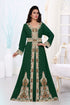 Dark-Green color luxurious Full Sleeves Handmade Moroccan Kaftan.