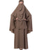 PLAIN KHAKI KASHIBO ABAYA WITH KHIMAR COMBO