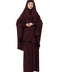PLAIN WINE KASHIBO ABAYA WITH KHIMAR COMBO