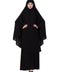 Elegant Black Kashibo Abaya With Khimar Combo