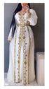 White Georgette Zari Work Party Wear Kaftan - Stitched