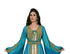 Cyan & white color luxurious Handmade Moroccan Kaftan with hijab