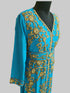 Cyen color luxurious Full Sleeves Handmade Moroccan Kaftan.
