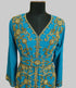 Cyen color luxurious Full Sleeves Handmade Moroccan Kaftan.