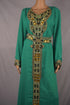 Teal Georgette Embellished Work Kaftan Dress