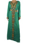 Teal Georgette Embellished Work Kaftan Dress