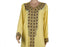 Lemon Yellow Georgette Kaftan Dress with Black and Turquoise Embroidery