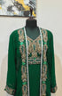 Dark Green color luxurious Full Sleeves Handmade Two Piece Jacket Style Moroccan Kaftan.