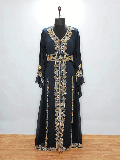 Black Moroccan Party Wear Kaftan for Women