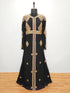 Black Diamond Design Luxurious Moroccan Kaftan with Sun-proof hijab.