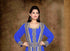 Royal-Blue color luxurious Full Sleeves Handmade Moroccan Kaftan with hijab