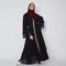 Brown and Black Georgette Plain Abaya