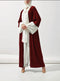 Dual-Color Cardigan Abaya Dress with Kimono Sleeves Contemporary Elegance Meets Classic Comfort