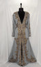 Gray Georgette Stone and Sequin Work Moroccan Kaftan for Women