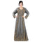 Grey color luxurious full sleeves Handmade Moroccan Kaftan with Sun-proof hiijab.