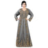 Grey color luxurious full sleeves Handmade Moroccan Kaftan with Sun-proof hiijab.