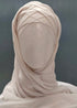 nazneen 3-layer turban hijab stitched light pink