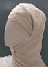 nazneen 3-layer turban hijab stitched light pink
