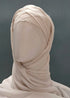 nazneen 3-layer turban hijab stitched light pink