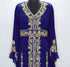 Navy Blue Copper beads luxurious Moroccan Kaftan With Sun-proof hijab.