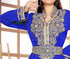 Royal-Blue color luxurious Handmade Moroccan Kaftan with hijjab