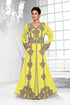 Yellow color luxurious Full Sleeves Handmade Moroccan Kaftan .