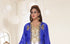 Royal Blue & White color luxurious Full Sleeves Handmade Two Piece Jacket Style Moroccan Kaftan.