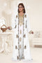 Off-White & White color luxurious Full Sleeves Handmade Two Piece Jacket Style Moroccan Kaftan.