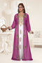 Wine & White color luxurious Full Sleeves Handmade Two Piece Jacket Style Moroccan Kaftan.