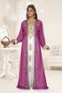 Wine & White color luxurious Full Sleeves Handmade Two Piece Jacket Style Moroccan Kaftan.