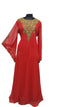 Red Georgette Farasha With Zari And Stone Work