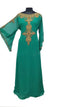 Green Georgette Farasha With Zari And Stone Work