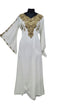 White Georgette Farasha With Zari And Stone Work